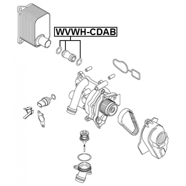 Патрубок системы охлаждения FEBEST VWWH-CDAB preview 2