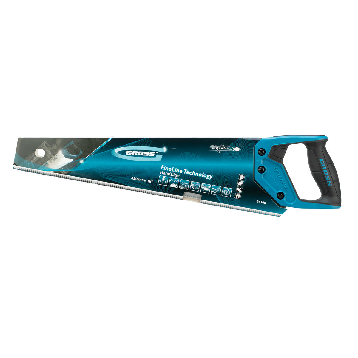 Ножовка по дереву "PIRANHA", 450 мм, 7-8 TPI, зуб - 3D, каленый зуб, 2-х комп. рук-ка GROSS preview 5