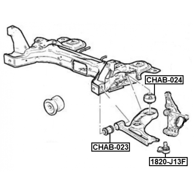 CHAB-023_сайлентблок рычага переднего передний! Chevrolet Aveo, Daewoo Kalos, Pontiac G3 all 06> preview 2
