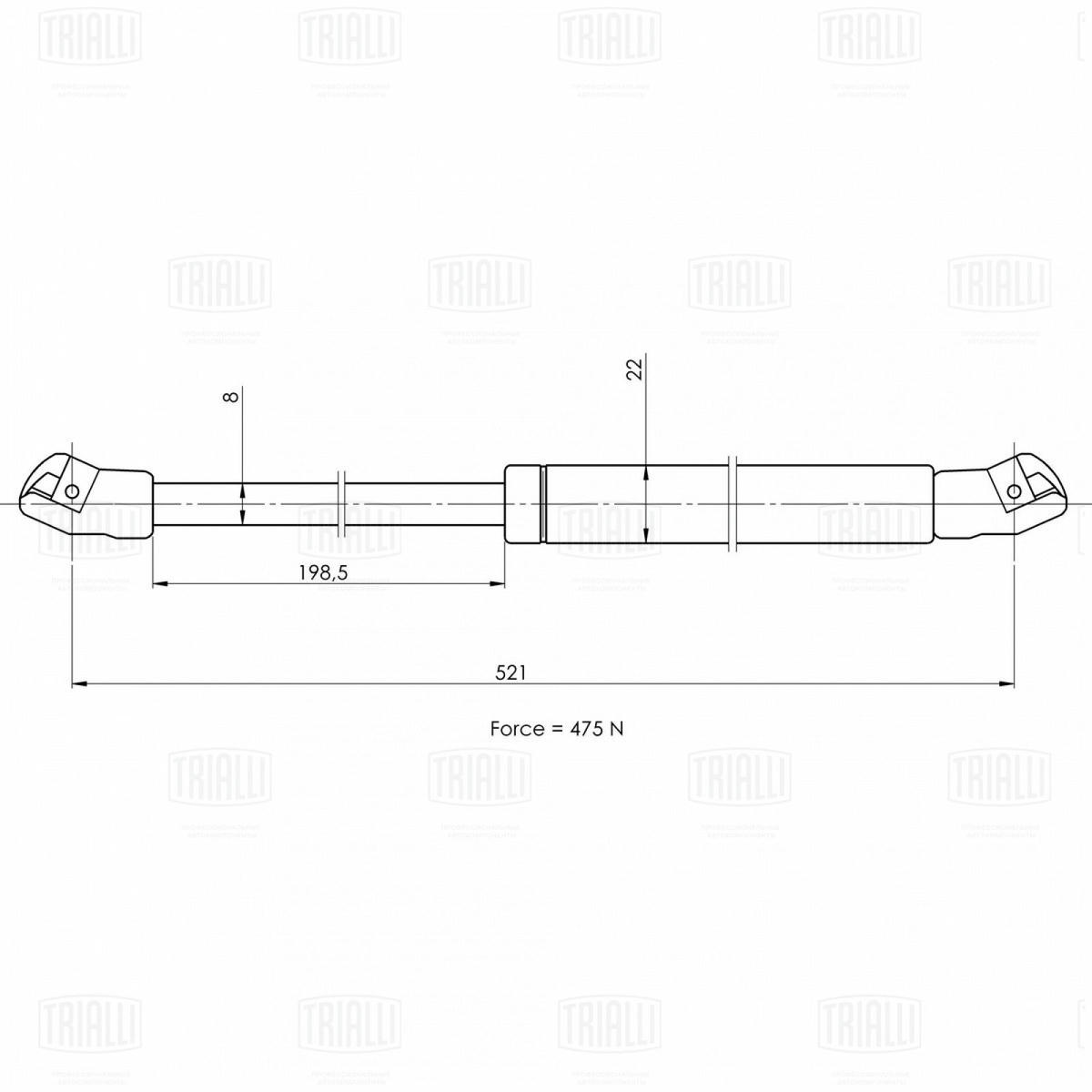 Газовый упор багажника TRIALLI GS 1841 preview 2