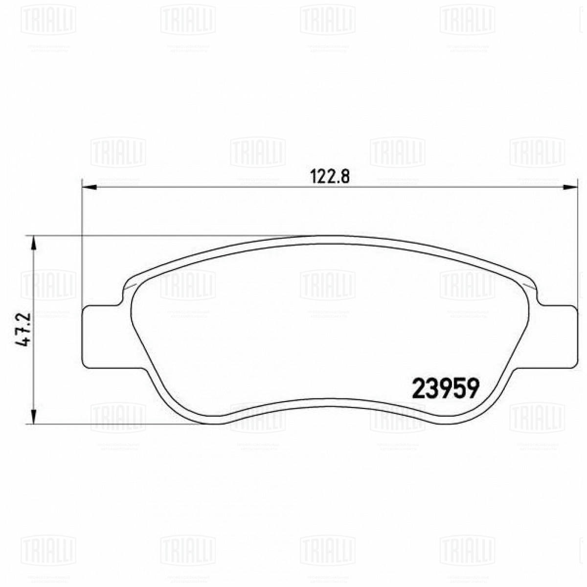Колодки тормозные передние к-кт TRIALLI PF 4316 preview 2