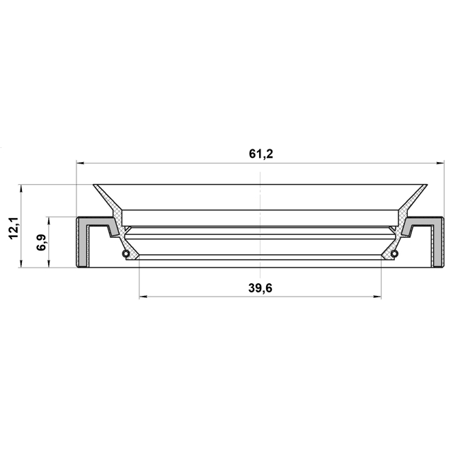 Сальник редуктора заднего моста 39.6x61.2x6.9x12.1 preview 2
