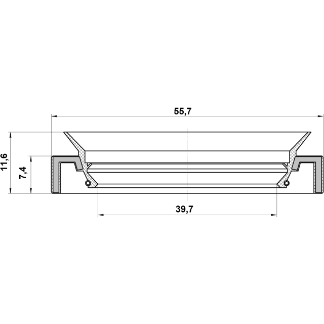 Сальник полуоси 39.7X55.7X7.4X11.6 preview 2