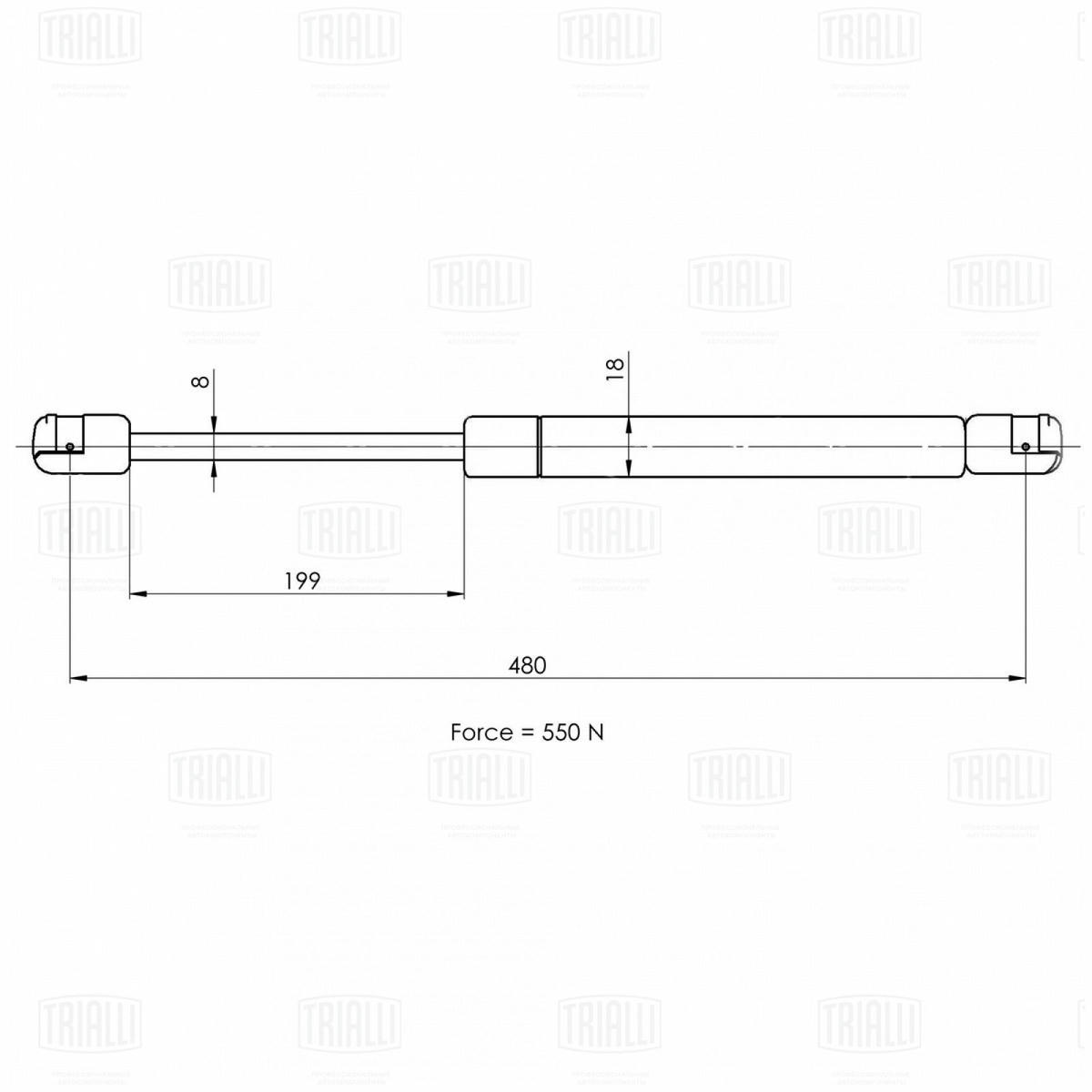 Газовый упор багажника TRIALLI GS 1817 preview 2