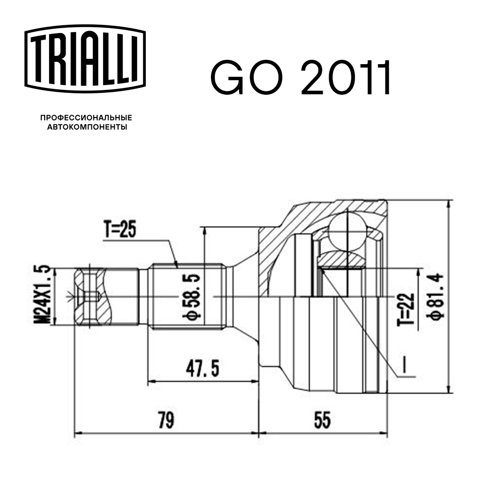 ШРУС наружный передний TRIALLI GO 2011 preview 2