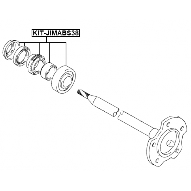 Подшипник шариковый задней полуоси ремкомплект 35x72x22 SUZUKI JIMNY A6G415 (E02,E22,E54) FEBEST KIT-JIMABS38 preview 2 Подшипник шариковый задней полуоси ремкомплект 35x72x22 SUZUKI JIMNY A6G415 (E02,E22,E54) FEBEST KIT-JIMABS38 preview 2