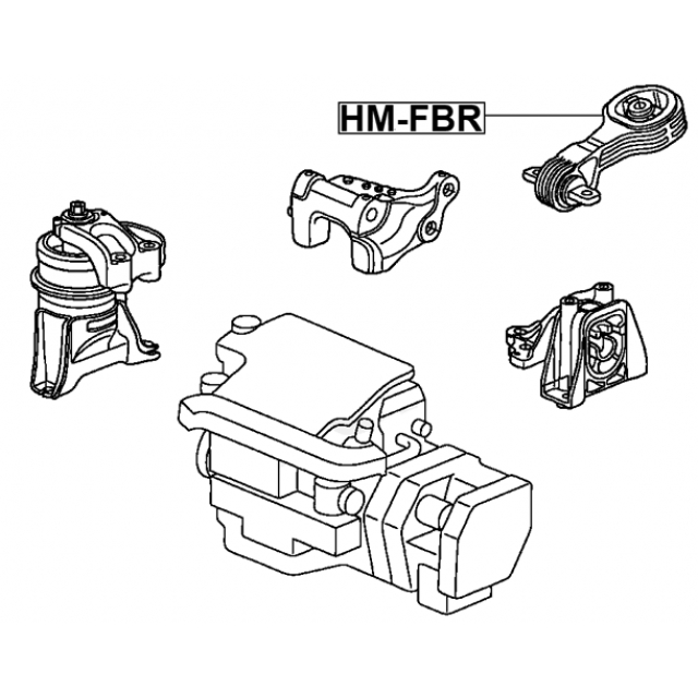 Опора двигателя задняя FEBEST HM-FDR preview 2