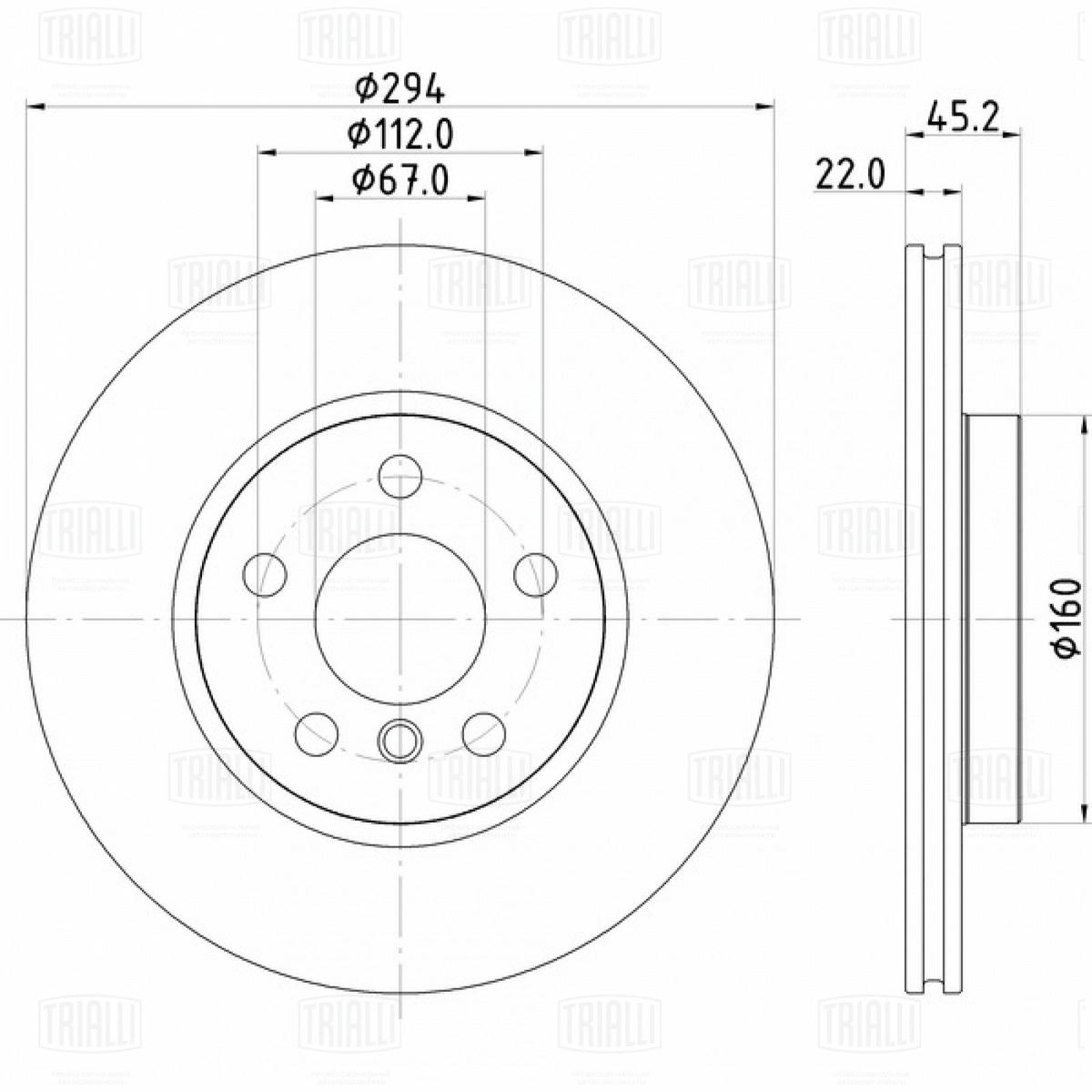 Диск торм. для а/м Mini Cooper (14-)/Clubman (16-) перед. d=294 (окраш.) (DF 210213) preview 3