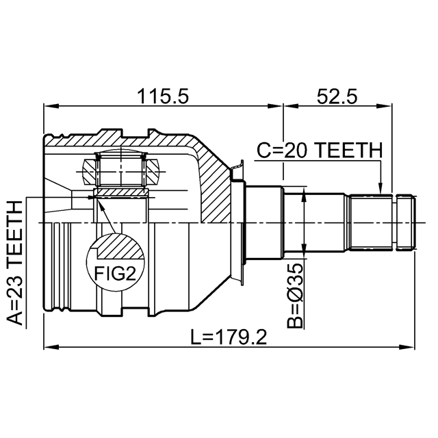 ШРУС внутренний FEBEST 0111-ZZT250 preview 2