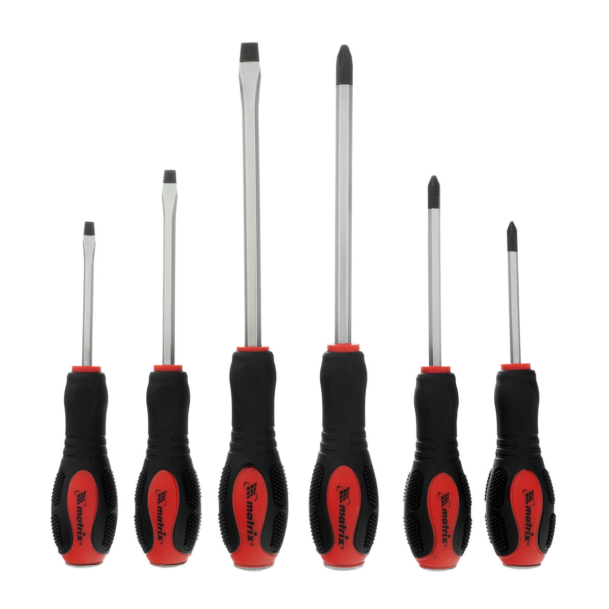 Набор ударных отверток 6 шт, PH1x75, PH2x100, PH3x150, SL5x75, SL6x100, SL8x150, CrV Mat MATRIX 19120 preview 1