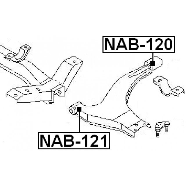 Сайлентблок передний подвески FEBEST NAB-120 preview 2
