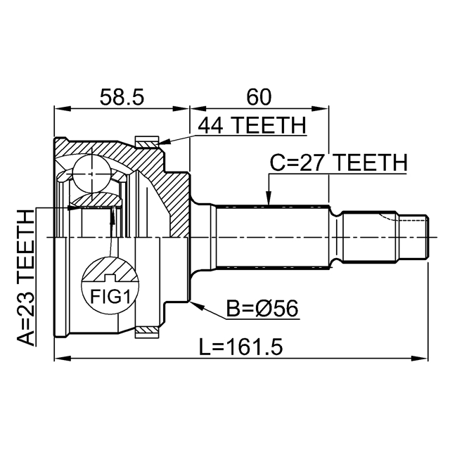 ШРУС НАРУЖНЫЙ23X56X27 (FEBEST) preview 2