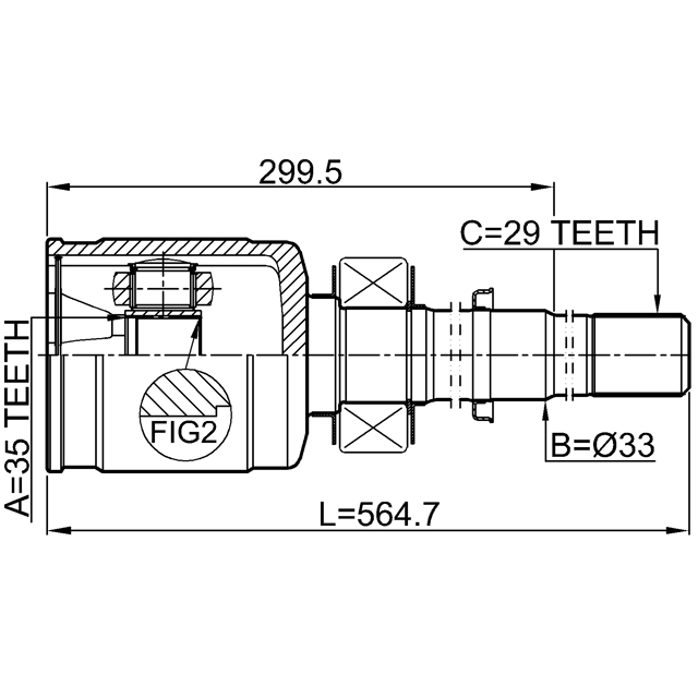 ШРУС внутренний R (компл) FEBEST 0211-R52VQ35RH preview 2
