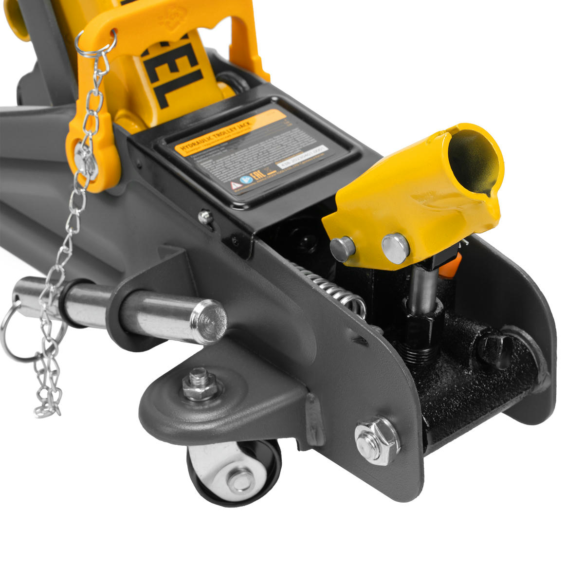 Домкрат подкатной гидравлический 2т 130-330мм с фиксатором (в кейсе) DENZEL preview 12