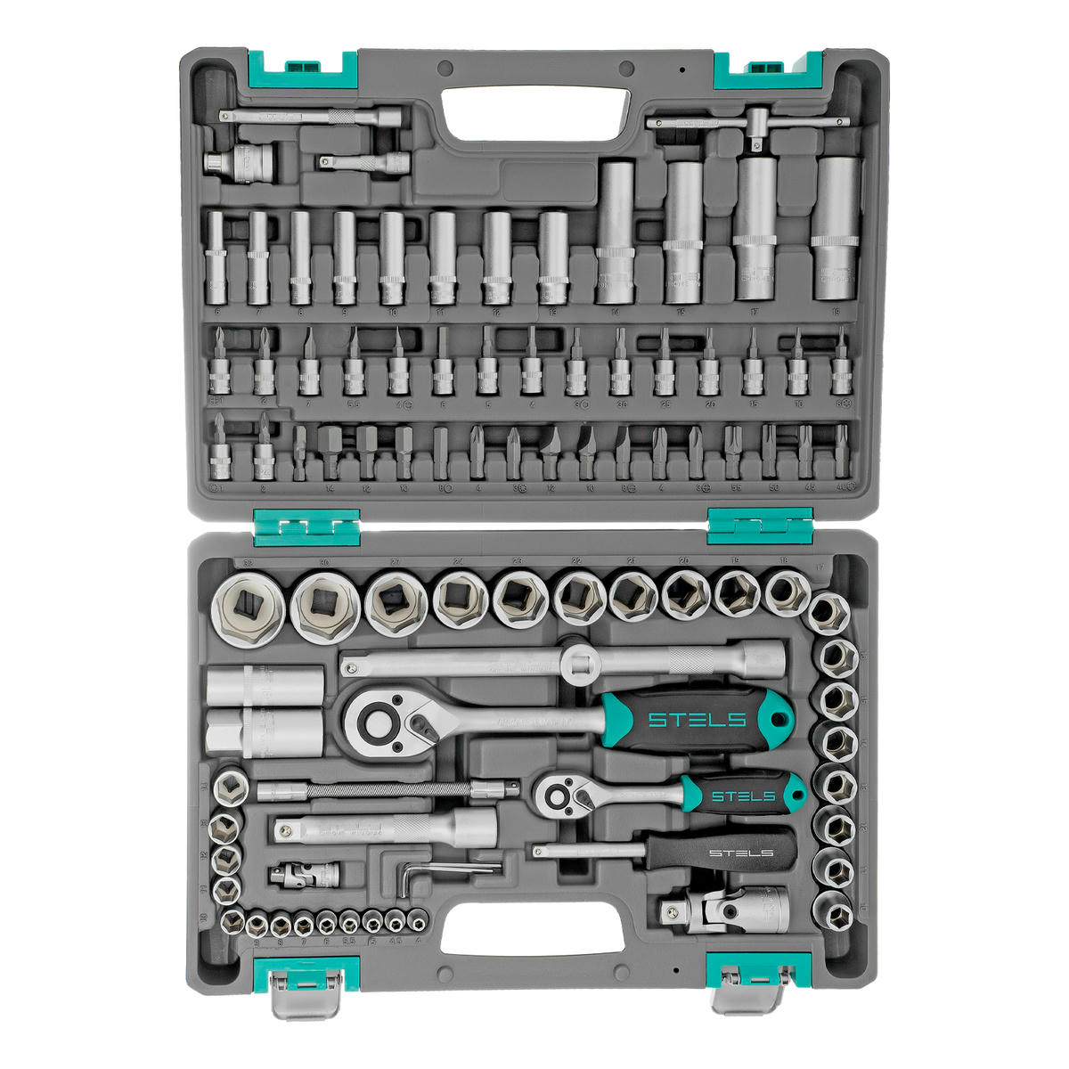 Набор инструмента 1/2" 1/4" пластиковый кейс 94пр. STELS preview 3