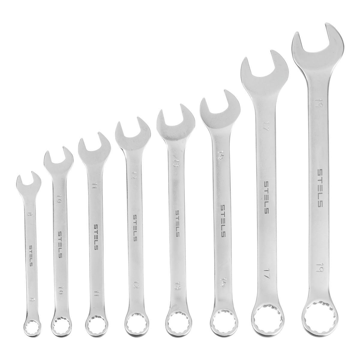 Набор ключей комбинированных 8-19мм 8 шт. матов. хром STELS preview 3