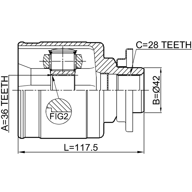 ШРУС внутренний FEBEST 0511-BT50LH preview 2