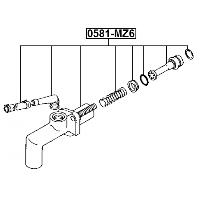Цилиндр сцепления главный FORD ESCORT W 1981-2003  FEBEST 0581-MZ6 preview 2