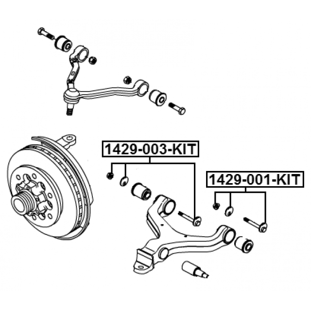 Болт с эксцентриком ремкомплект SSANG YONG ACTYON 2001-2013 FEBEST 1429-003-KIT preview 2