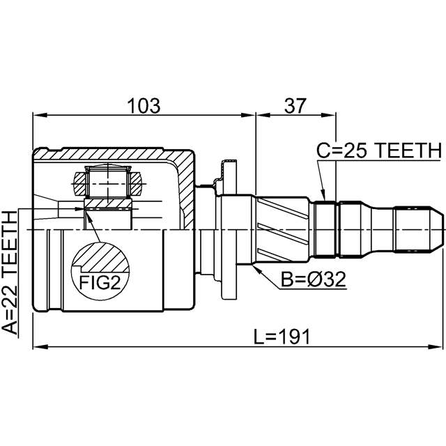 Шрус внутренний задний 22x32x2520 preview 2