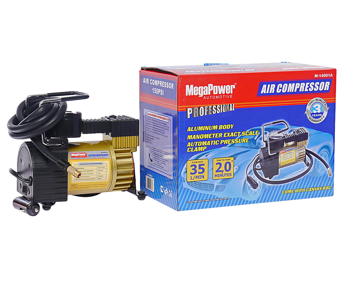Компрессор автомобильный M-14001A c фиксатором давления в сумке 12V preview 2