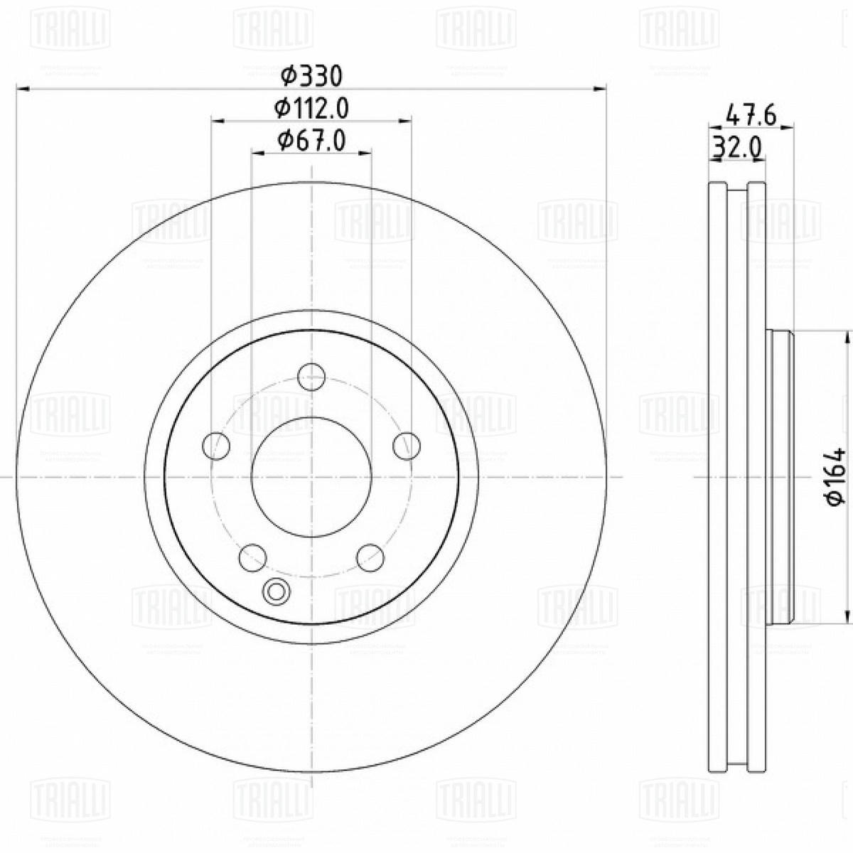 Диск торм. для а/м Mercedes E (W211) (02-) перед. d=330 (окраш.) (DF 117318) preview 3