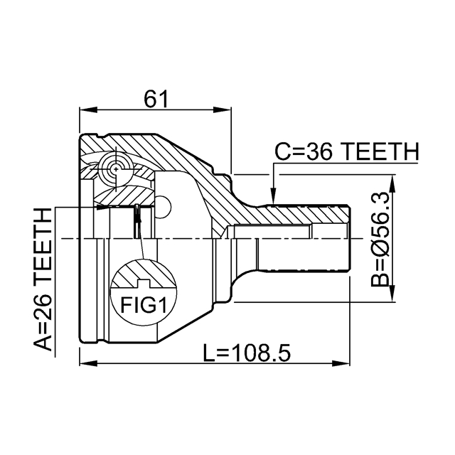 ШРУС наружный FEBEST 2110-CB3 preview 2