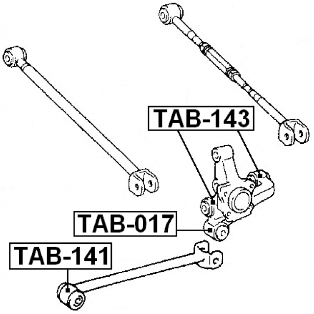 Сайлентблок задней подвески FEBEST TAB-143 preview 2 Сайлентблок задней подвески FEBEST TAB-143 preview 2