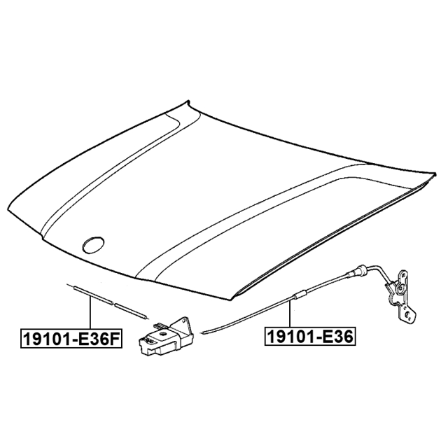 Трос привода открывания замка капота BMW 3 E36 1989-2000 FEBEST 19101-E36 preview 2 Трос привода открывания замка капота BMW 3 E36 1989-2000 FEBEST 19101-E36 preview 2