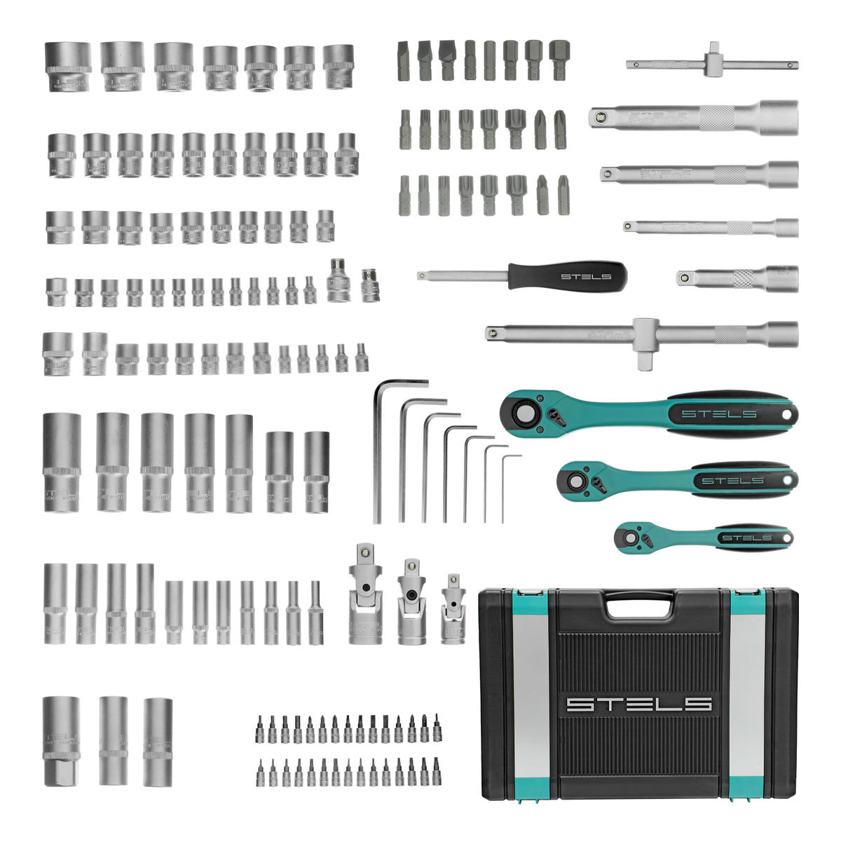 Набор инструмента 1/4" 3/8", 1/2" S2, усиленный кейс, 151пр. STELS preview 2