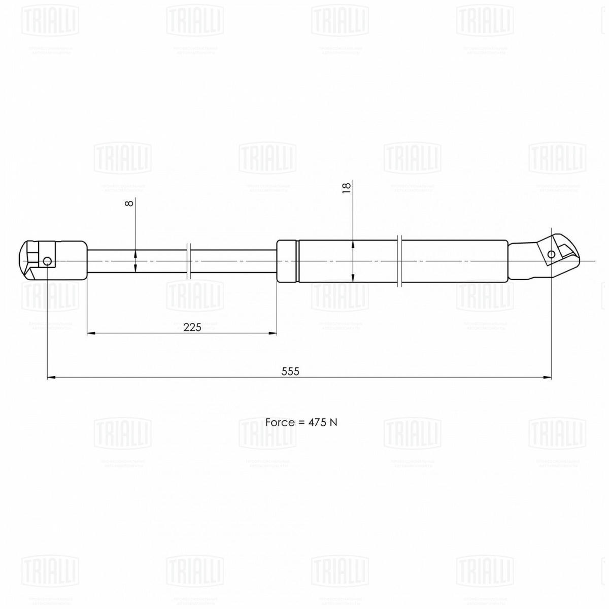 Упор газовый (амортизатор) для а/м Ford Mondeo III (00-) универс. (крышки багажника) (GS 1020) preview 2