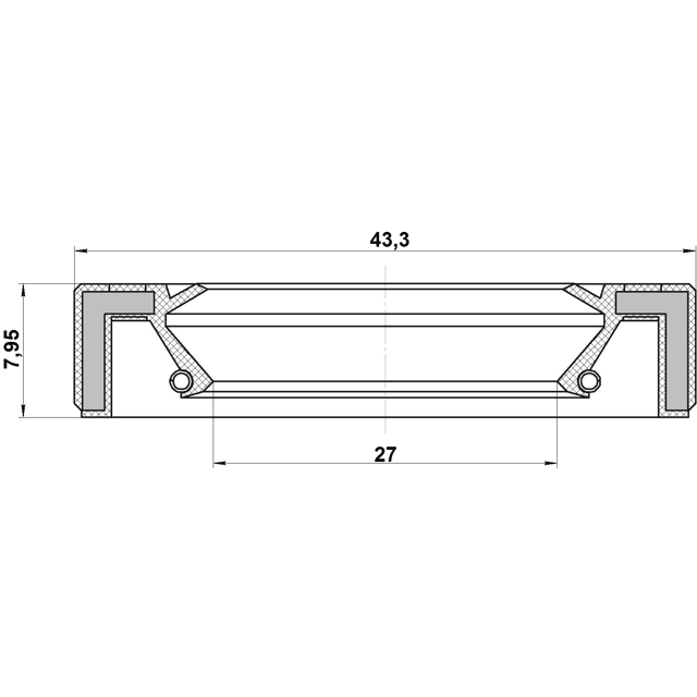 95GAY29430808X_сальник КПП! 27.9x43x8 Nissan Maxima 2.0i/3.0i 95-00/Almera 2.2Di 00> preview 2