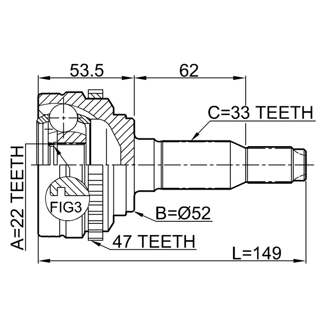 ШРУС наружный FEBEST 1110-J200A47 preview 2