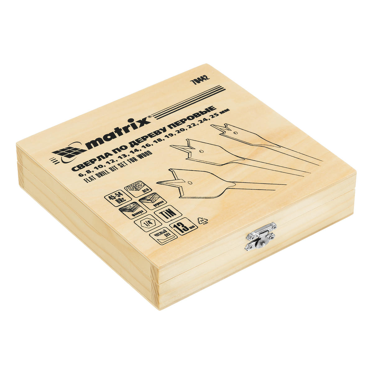 Набор сверл перовых по дереву 6-25мм (в кейсе 13шт) MATRIX preview 4