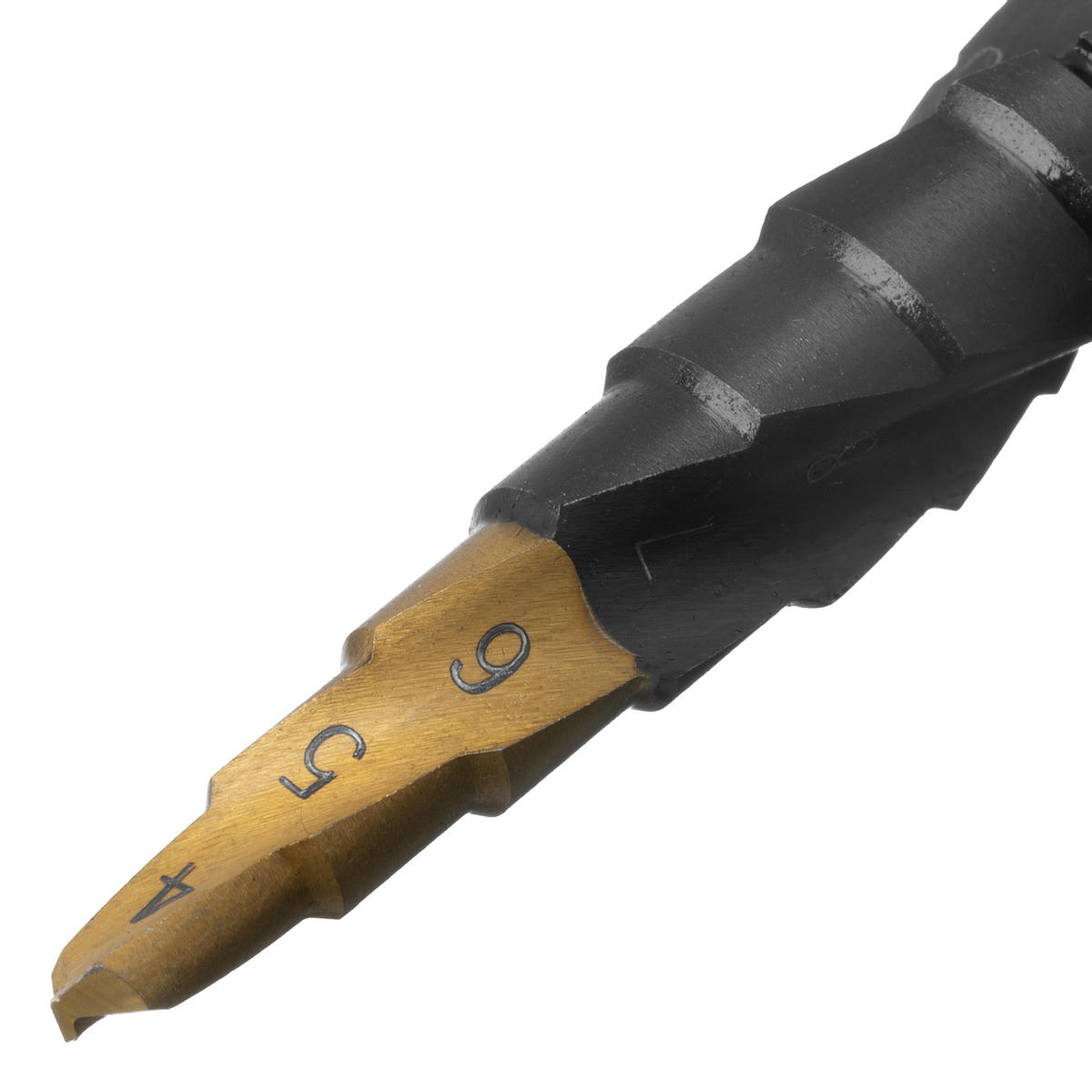 Сверло ступенчатое 4-5-6-7-8-9-10-11-12 мм, Р6М5, 6-гр. хвостовик Denzel preview 4