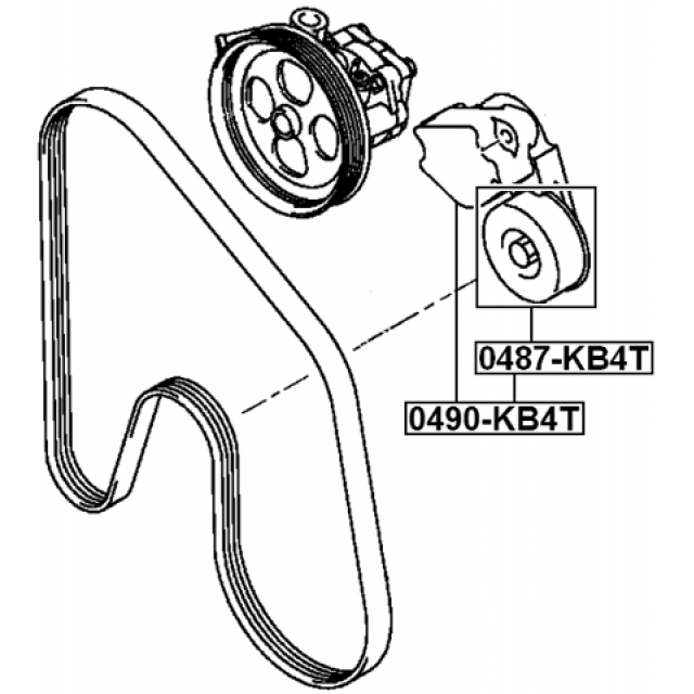 Ролик-натяжитель ручейкового ремня FEBEST 0487-KB4T preview 2