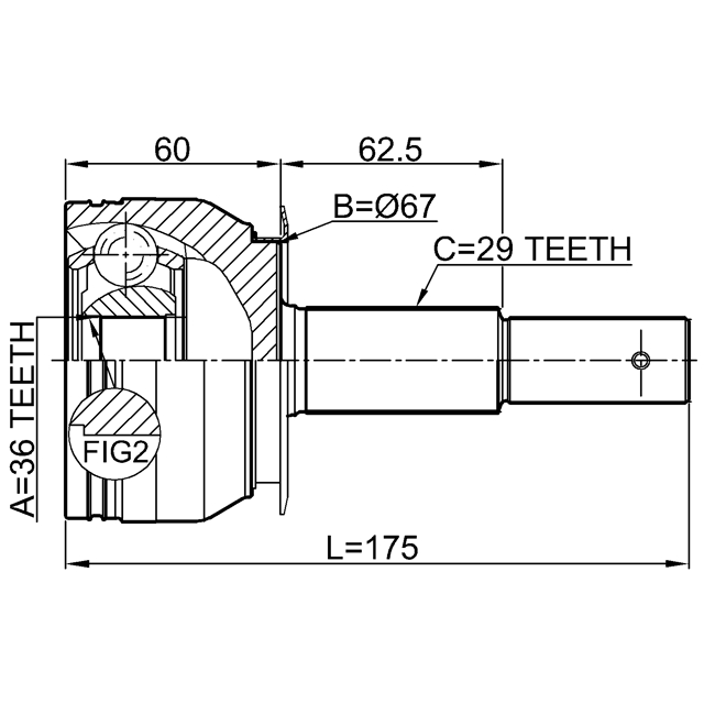 ШРУС наружный FEBEST 0210-D40AT preview 2
