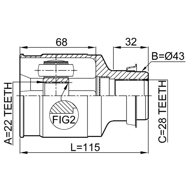 ШРУС внутренний FEBEST 0511-323FRH preview 2