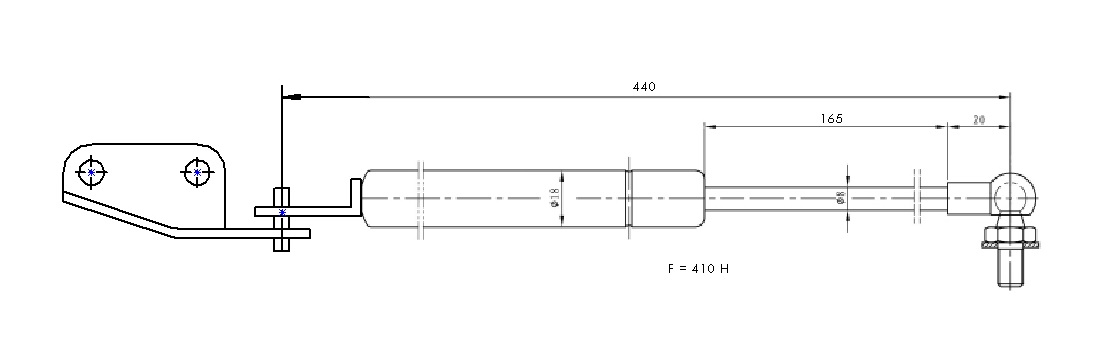 Упор газовый (амортизатор) для а/м Suzuki Swift (05-) лев. (крышки багажника) (GS 2401) preview 3
