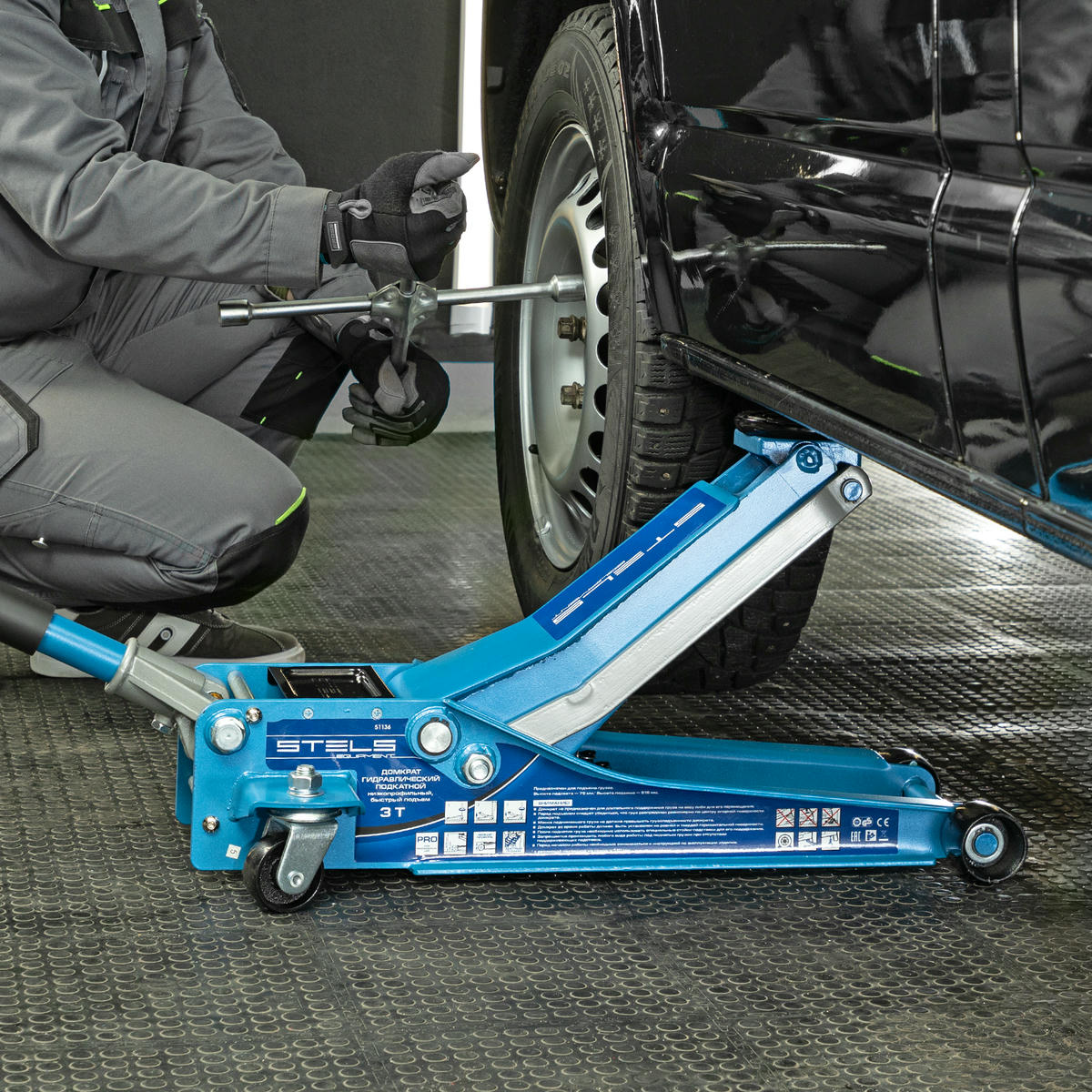 Домкрат подкатной гидравлический 3т 75-515мм быстр.подъем LOW PROFILE QUICK LIFT проф STELS preview 27