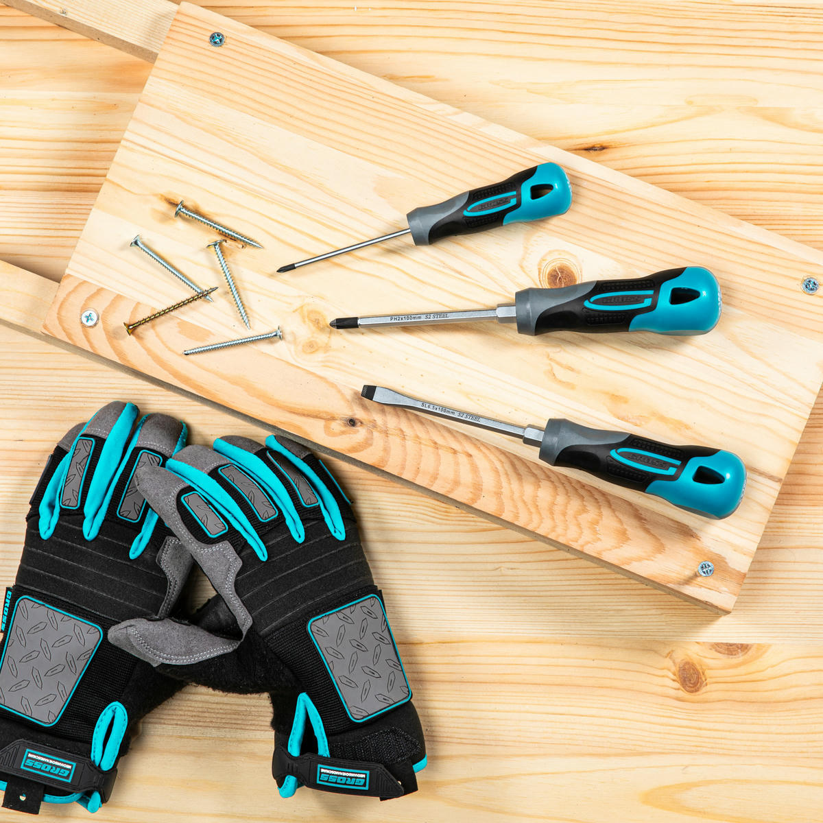 Набор отвёрток комбинированный 3 шт,S2, трехкомпонентная рукоятка GROSS preview 1