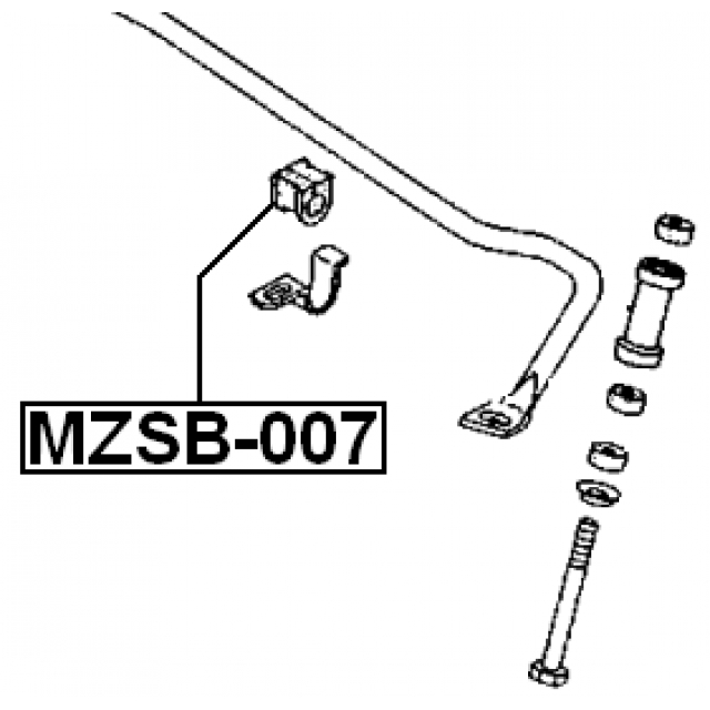 MZSB007_втулка стабилизатора заднего центральная! Mazda 323 BG 2WD 89-94/MX-3 EC 91> preview 2