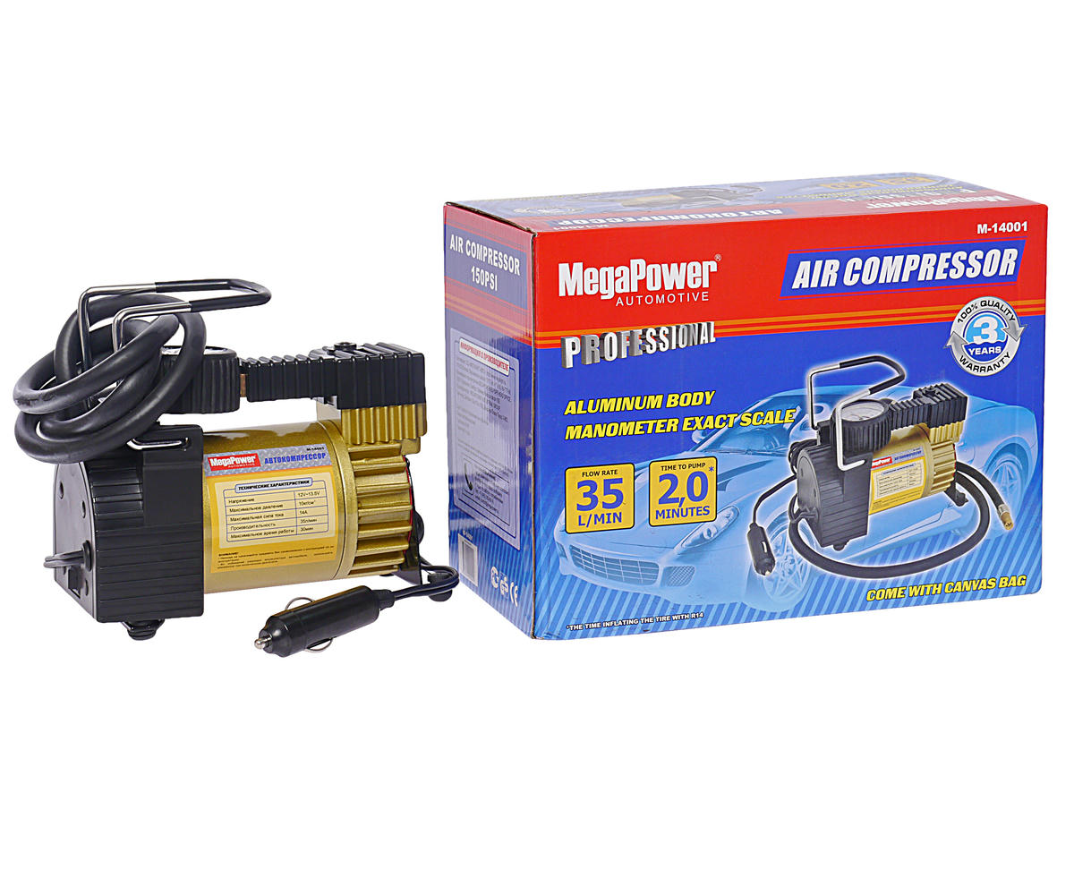 Компрессор автомобильный M-14001 35л/мин MEGAPOWER preview 2
