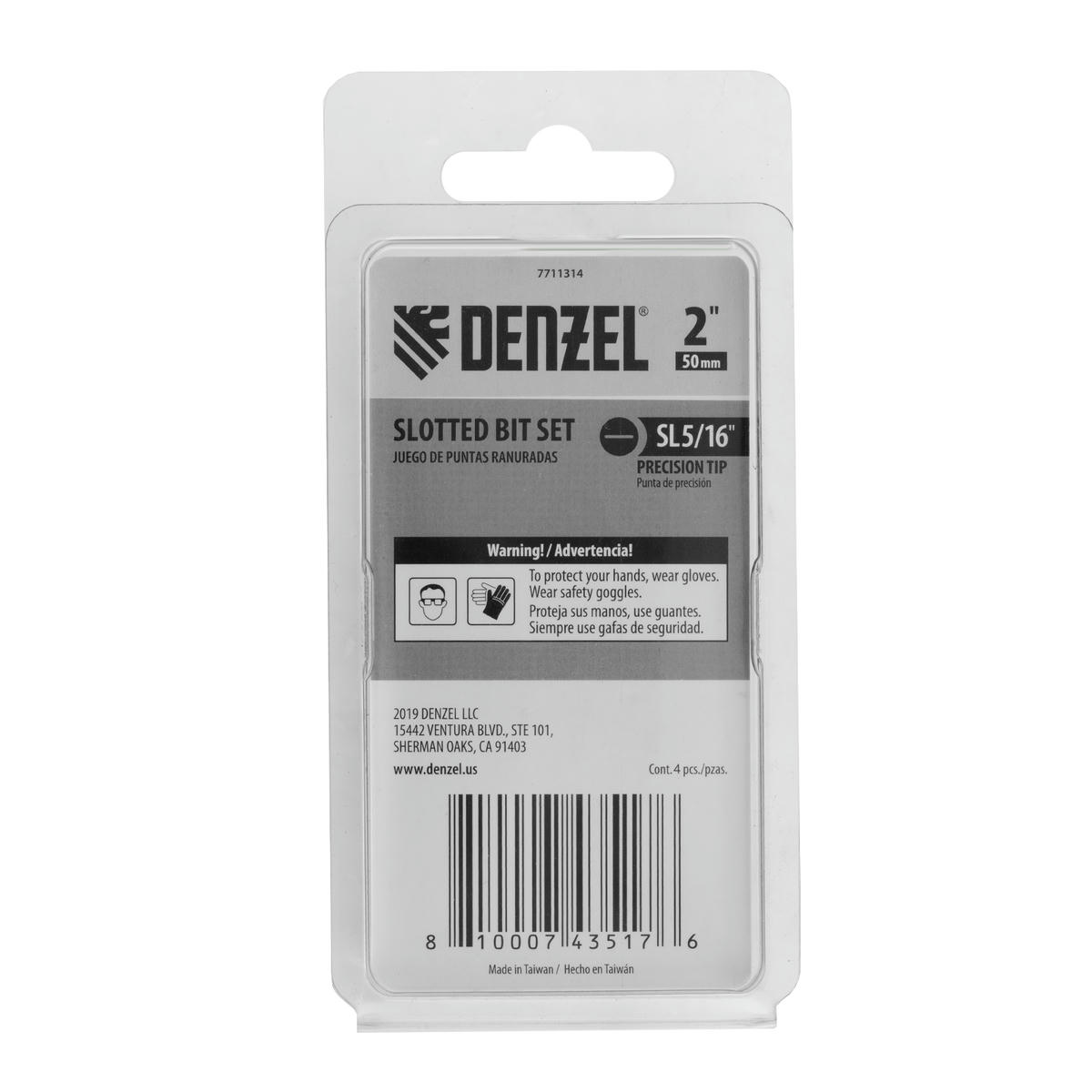 Набор бит, SL5/16"x2", 4 шт.// Denzel preview 1