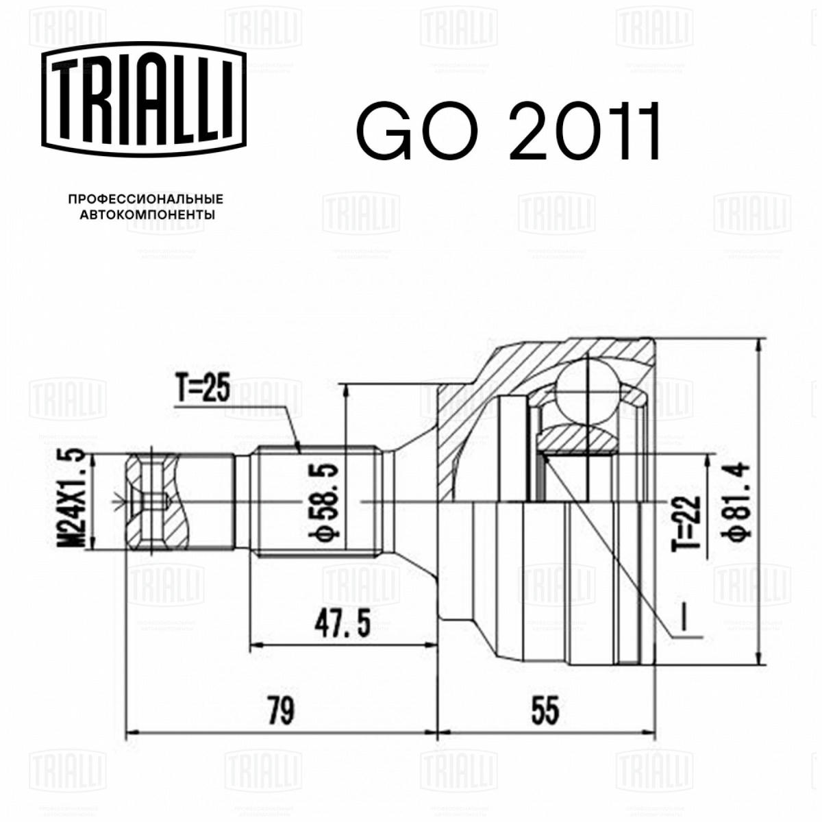 ШРУС наружный передний TRIALLI GO 2011 preview 2
