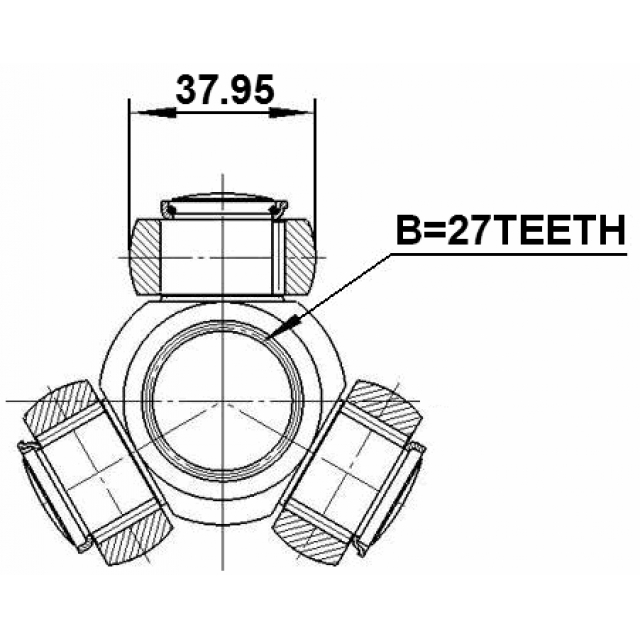 Трипоид 27x37.95 MERCEDES BENZ E-CLASS 211 4 MATIC 2002-2009 FEBEST 1616-221 preview 2