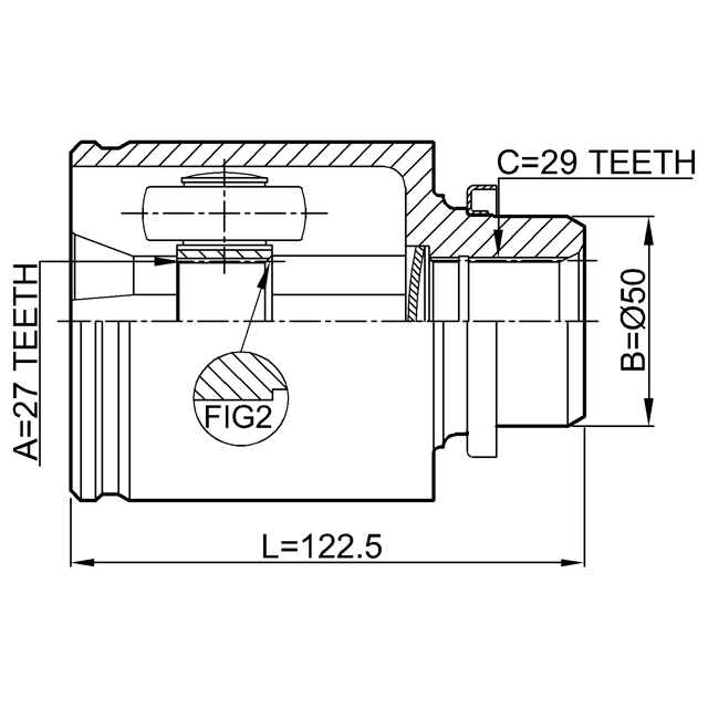 ШРУС внутренний FEBEST 0211-Z51RH preview 2