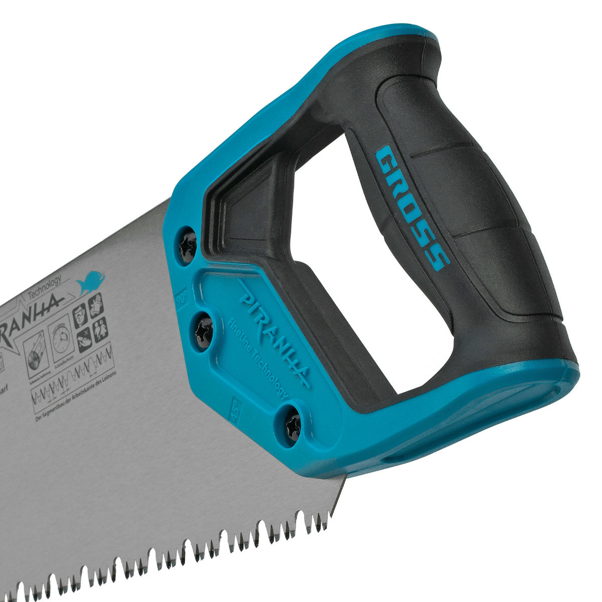 Ножовка по дереву "PIRANHA",550 мм,сегм.строение рабочей кромки,7-8 TPI,зуб-3D,2-х к. рук-ка// GROSS preview 3