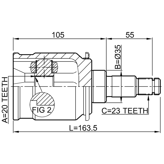ШРУС внутренний FEBEST 0311-RELHR preview 2