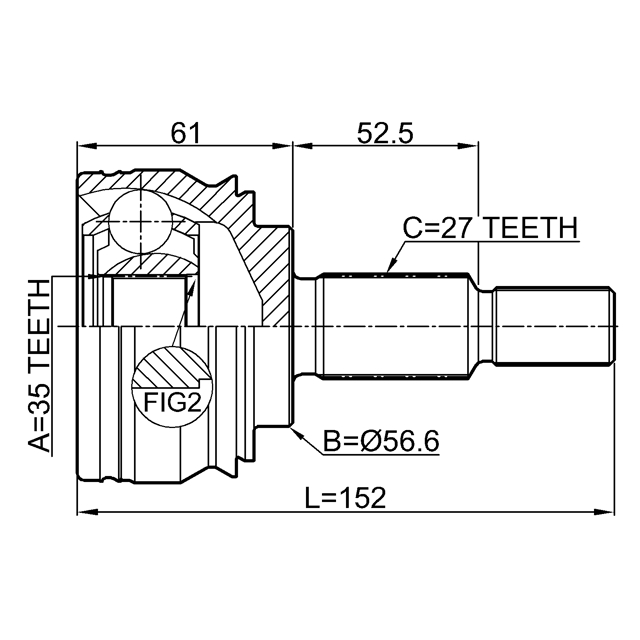 ШРУС НАРУЖНЫЙ 35X56.6X27, шт preview 2
